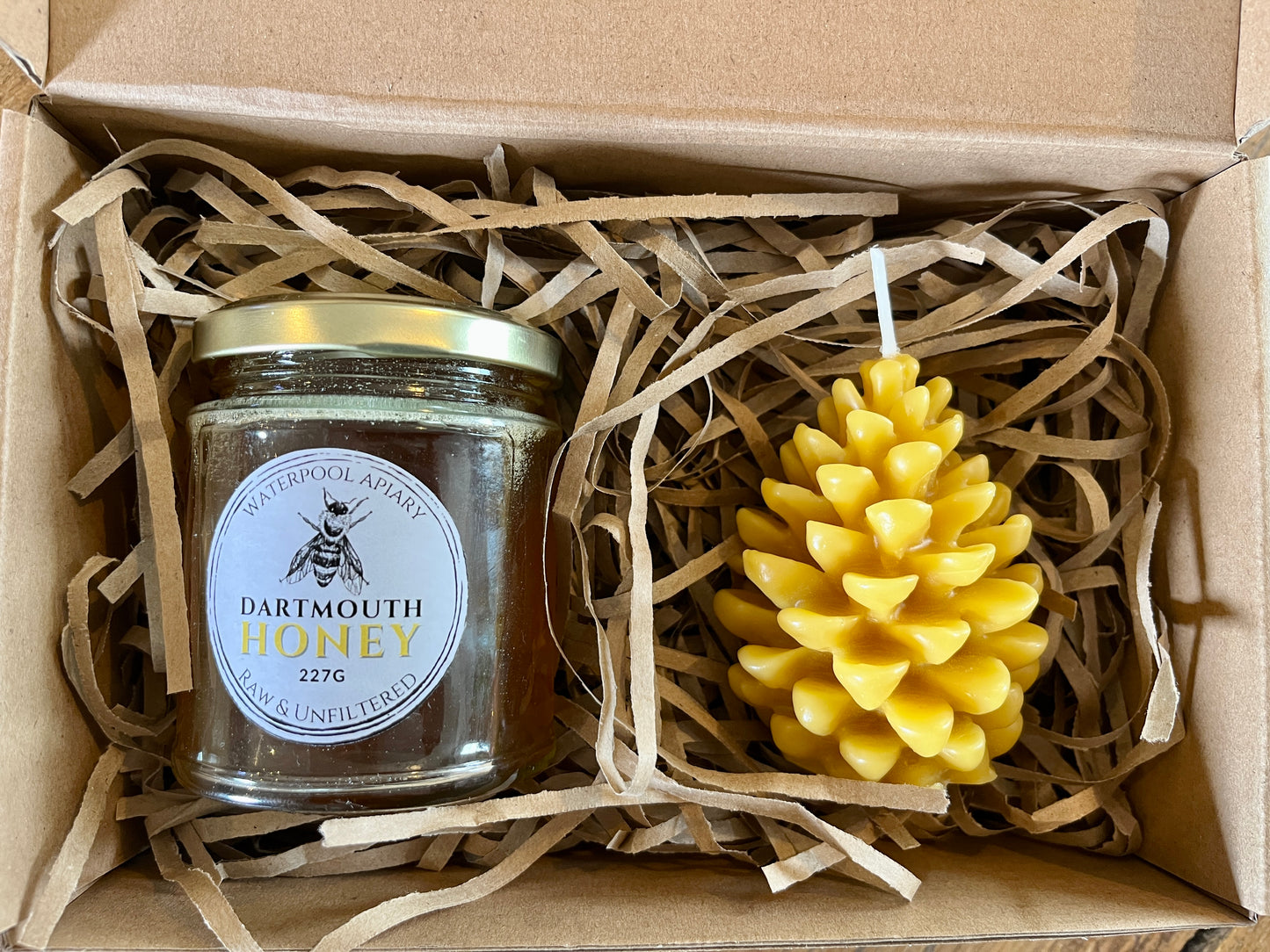 Honey Hamper Gift Box With Pine Cone Beeswax Candle