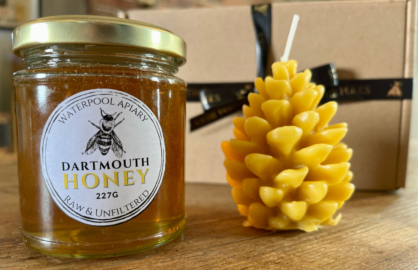 Honey Hamper Gift Box With Pine Cone Beeswax Candle