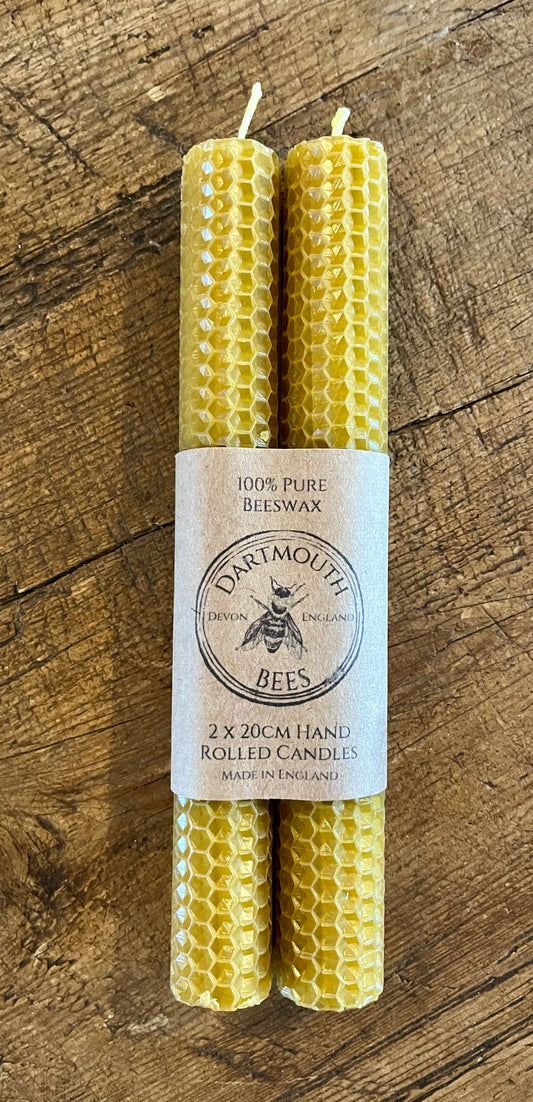 Hand Rolled Beeswax Dinner Candles