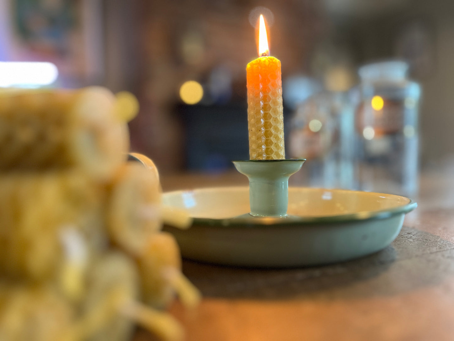 Hand Rolled Beeswax Dinner Candles